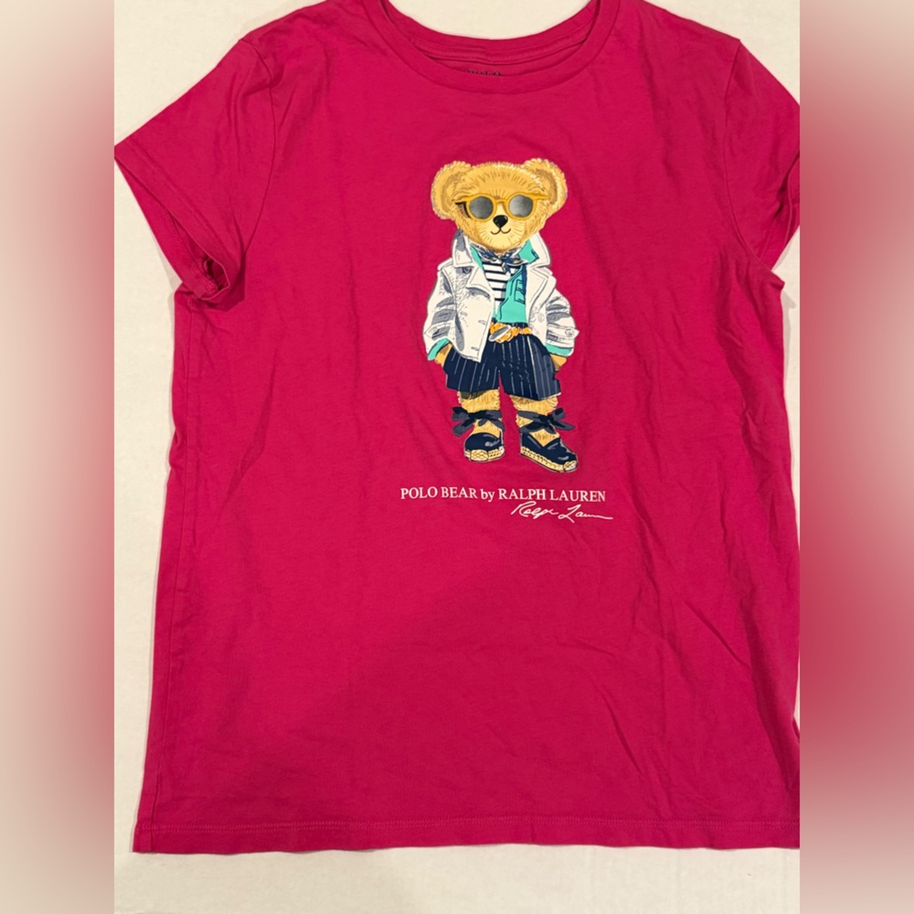 Polo by Ralph Lauren Kids Magenta Polo Bear Tee